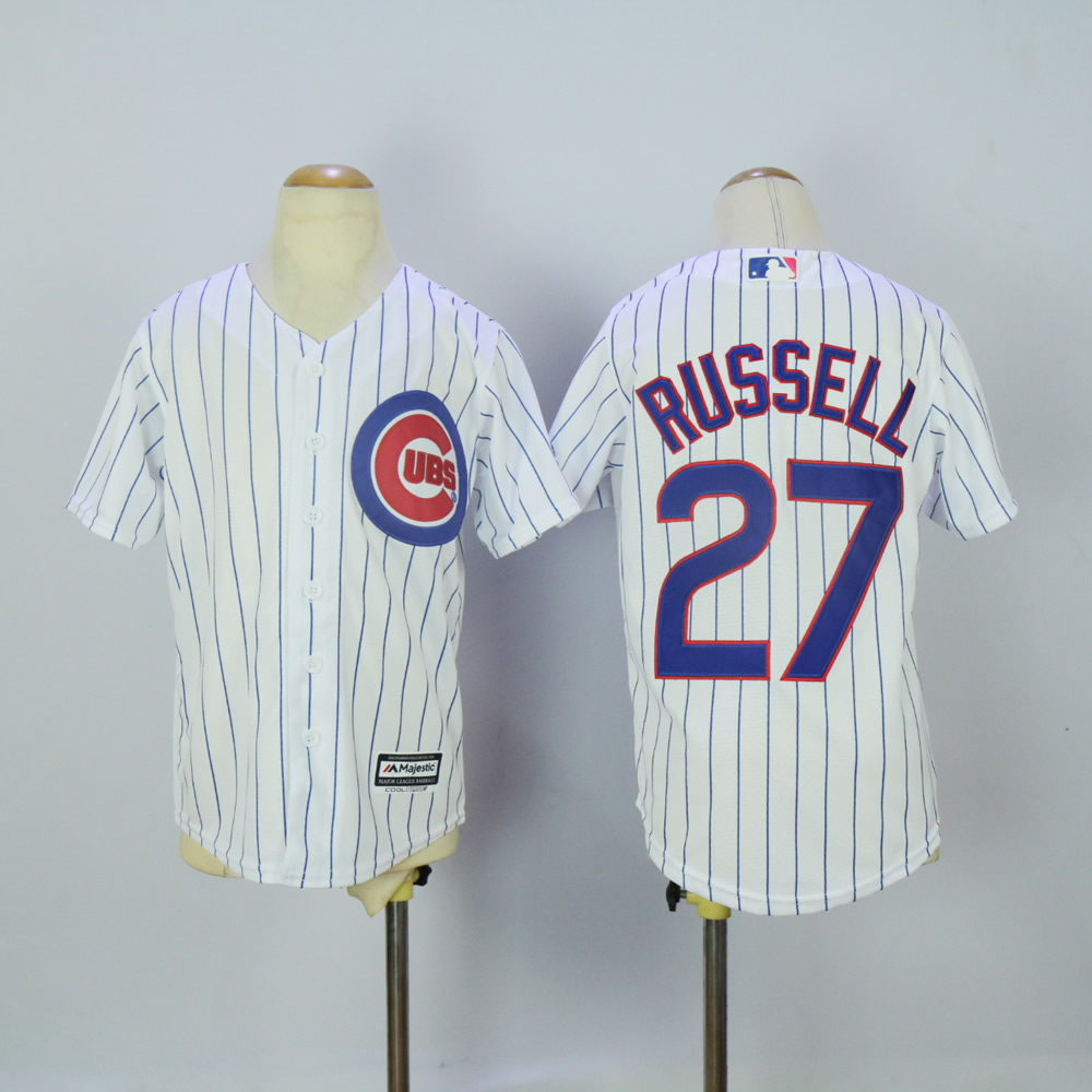 Youth Chicago Cubs 27 Russell White MLB Jerseys